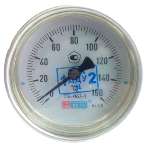 Термометр биметаллический из нержавеющей стали радиального исполнения (НД 63 мм) METER ТБ-063-4 Термометры